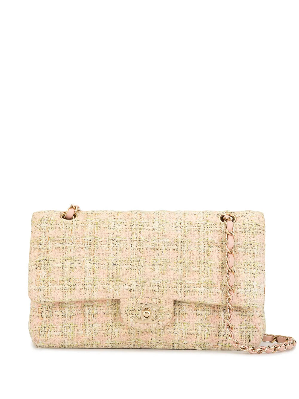 Chanel Pre Owned 2006 Tweed Double Flap Shoulder Bag — Same as shown — Size One Size — Front View