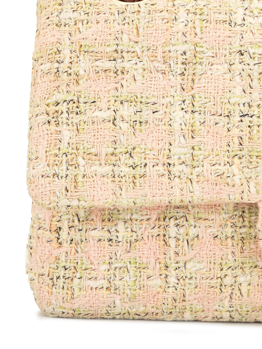 Chanel Pre Owned 2006 Tweed Double Flap Shoulder Bag — Same as shown — Size One Size — Top View