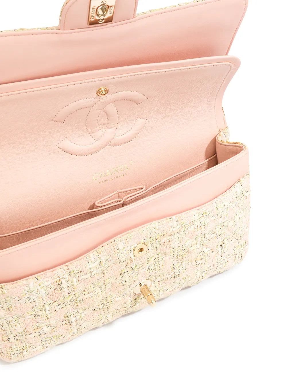 Chanel Pre Owned 2006 Tweed Double Flap Shoulder Bag — Same as shown — Size One Size — Detail View