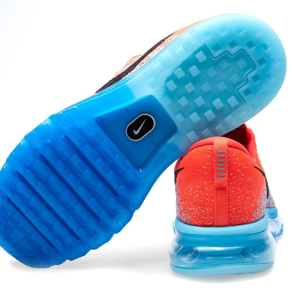 Nike Flyknit Max Bright Crimson, Black & Blue — UK 3 | EU 35.5 | US 3.5 — Detail View