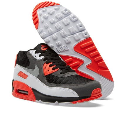 NIKE AIR MAX 90 OG 'REVERSE INFRARED' Black, Neutral & Dark Grey — UK 3 | EU 35.5 | US 3.5 — Side View