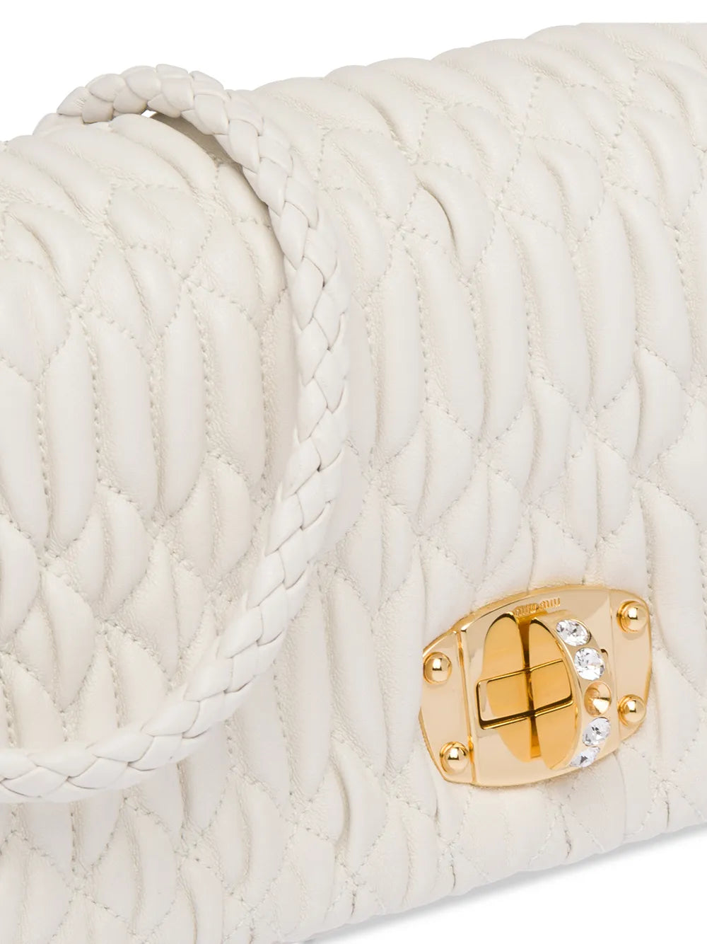 Miu Miu Miu Crystal Matelasse Shoulder Bag — Same as shown — Size One Size — Top View