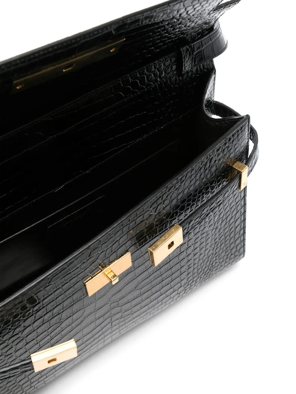 Saint Laurent Manhattan Crocodile Embossed Shoulder Bag — Same as shown — Size One Size — Detail View