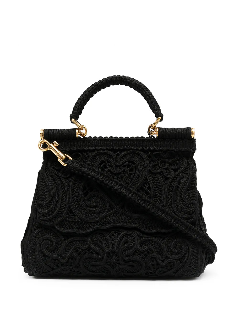 Dolce Gabbana Small Sicily Lace Top Handle Bag — Same as shown — Size One Size — Front View
