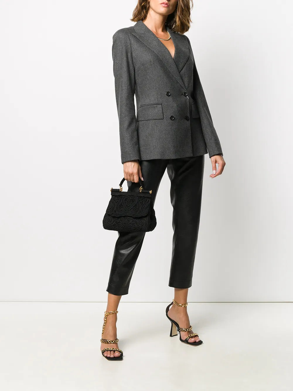 Dolce Gabbana Small Sicily Lace Top Handle Bag — Same as shown — Size One Size — Side View