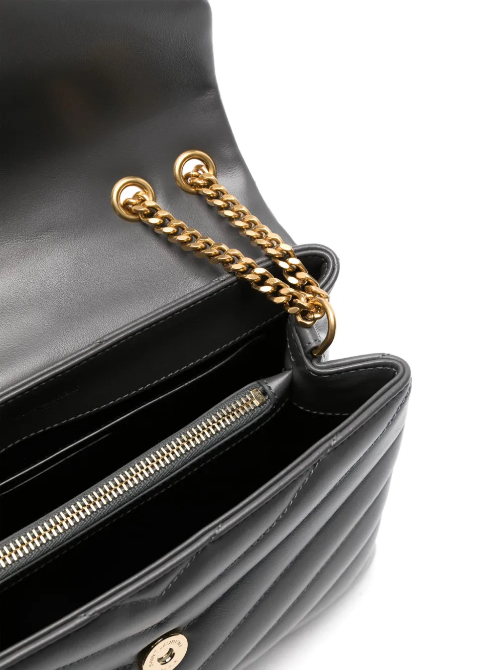Saint Laurent Loulou Logo Plaque Shoulder Bag — Same as shown — Size One Size — Detail View