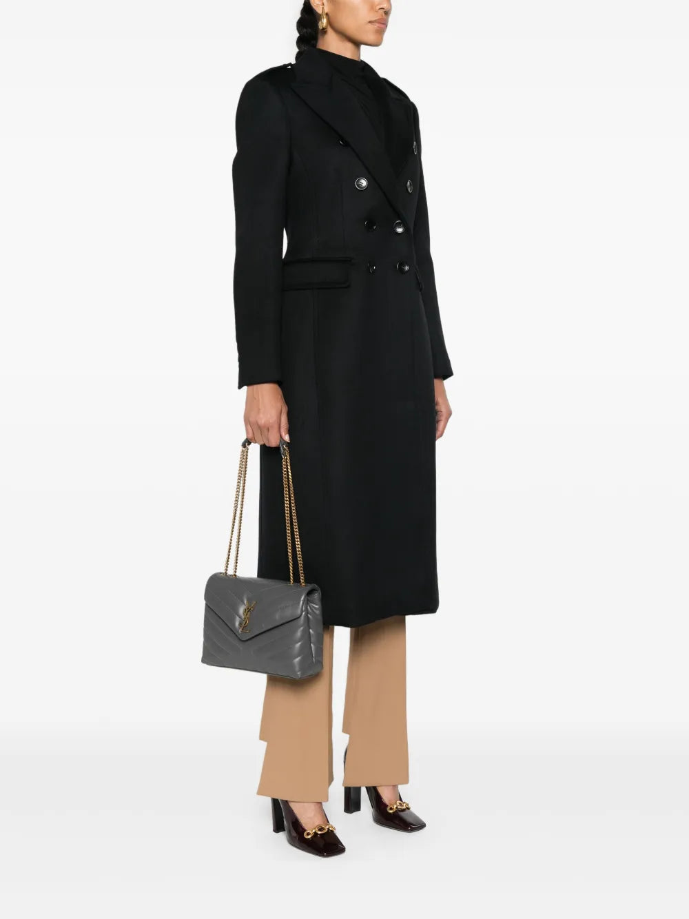 Saint Laurent Loulou Logo Plaque Shoulder Bag — Same as shown — Size One Size — Side View