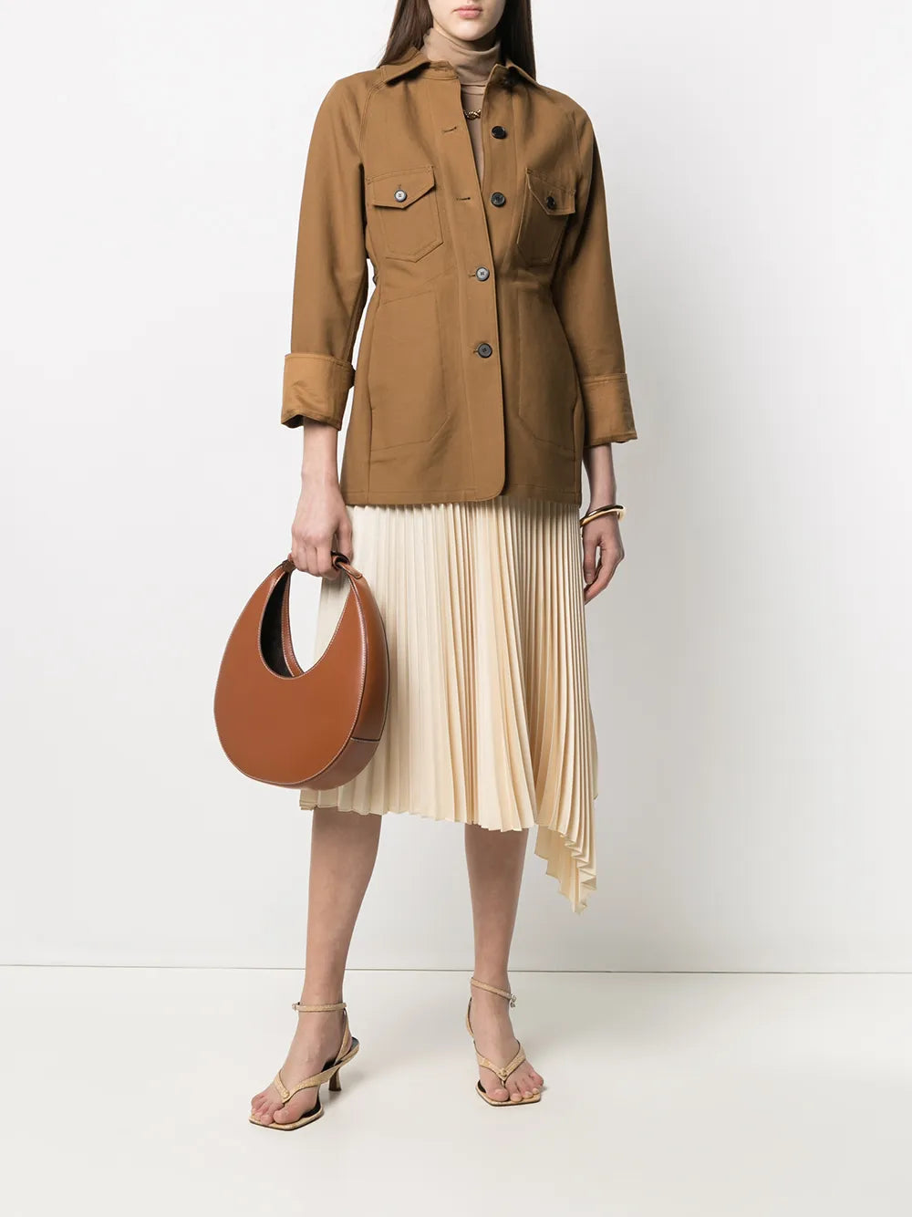 Staud Moon Leather Shoulder Bag — Same as shown — Size One Size — Side View