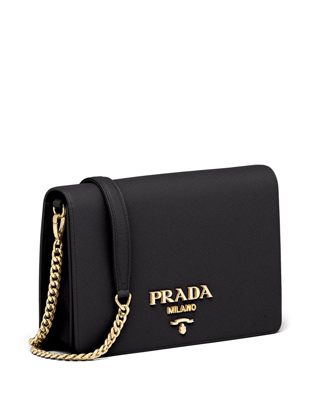 Prada Logo Lettering Saffiano Leather Shoulder Bag — Same as shown — Size One Size — Back View