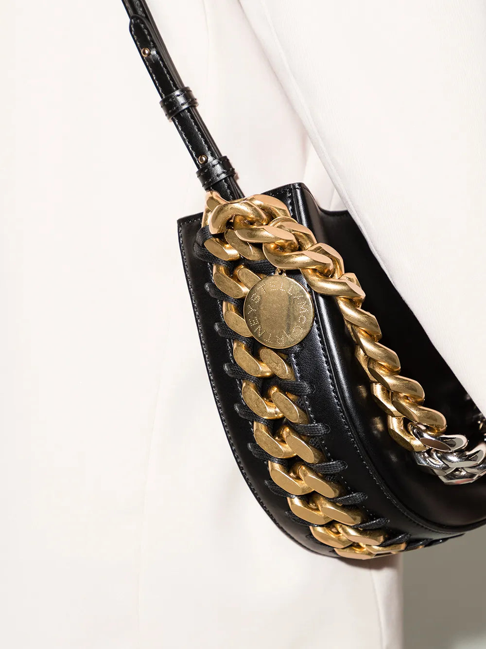 Stella Mccartney Frayme Faux Leather Shoulder Bag — Same as shown — Size One Size — Side View
