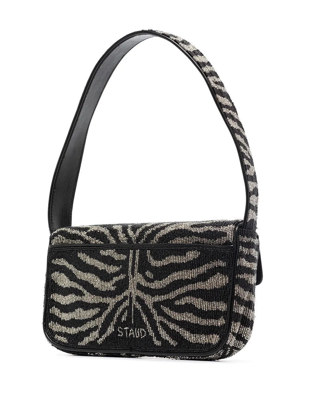 Staud Tommy Beaded Zebra Pattern Shoulder Bag — Same as shown — Size One Size — Back View