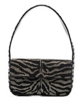 Staud Tommy Beaded Zebra Pattern Shoulder Bag — Same as shown — Size One Size — Front View