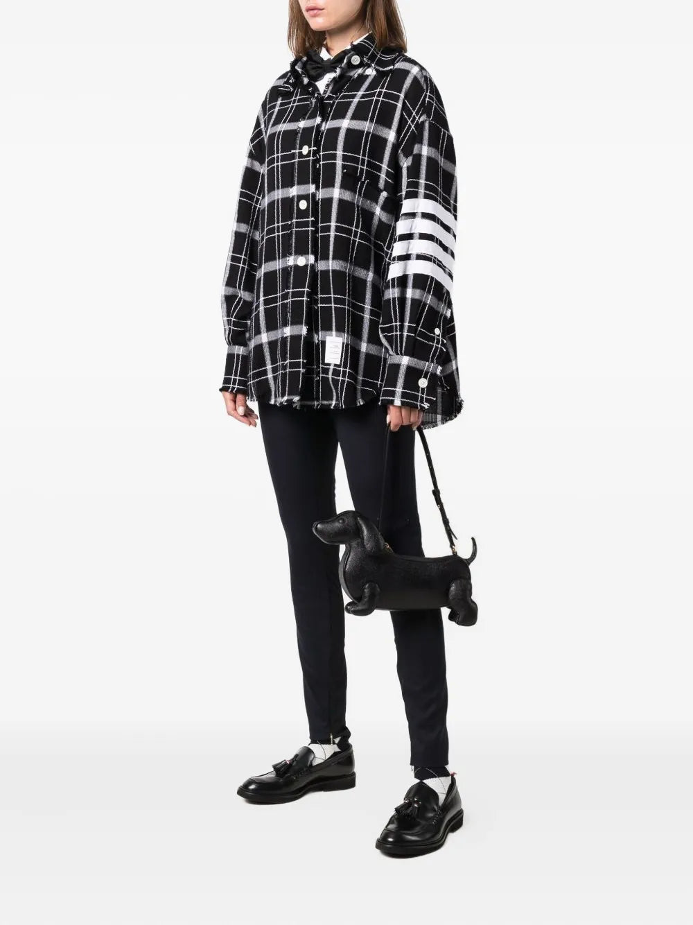 Thom Browne Hector Pebbled Leather Shoulder Bag — Same as shown — Size One Size — Side View