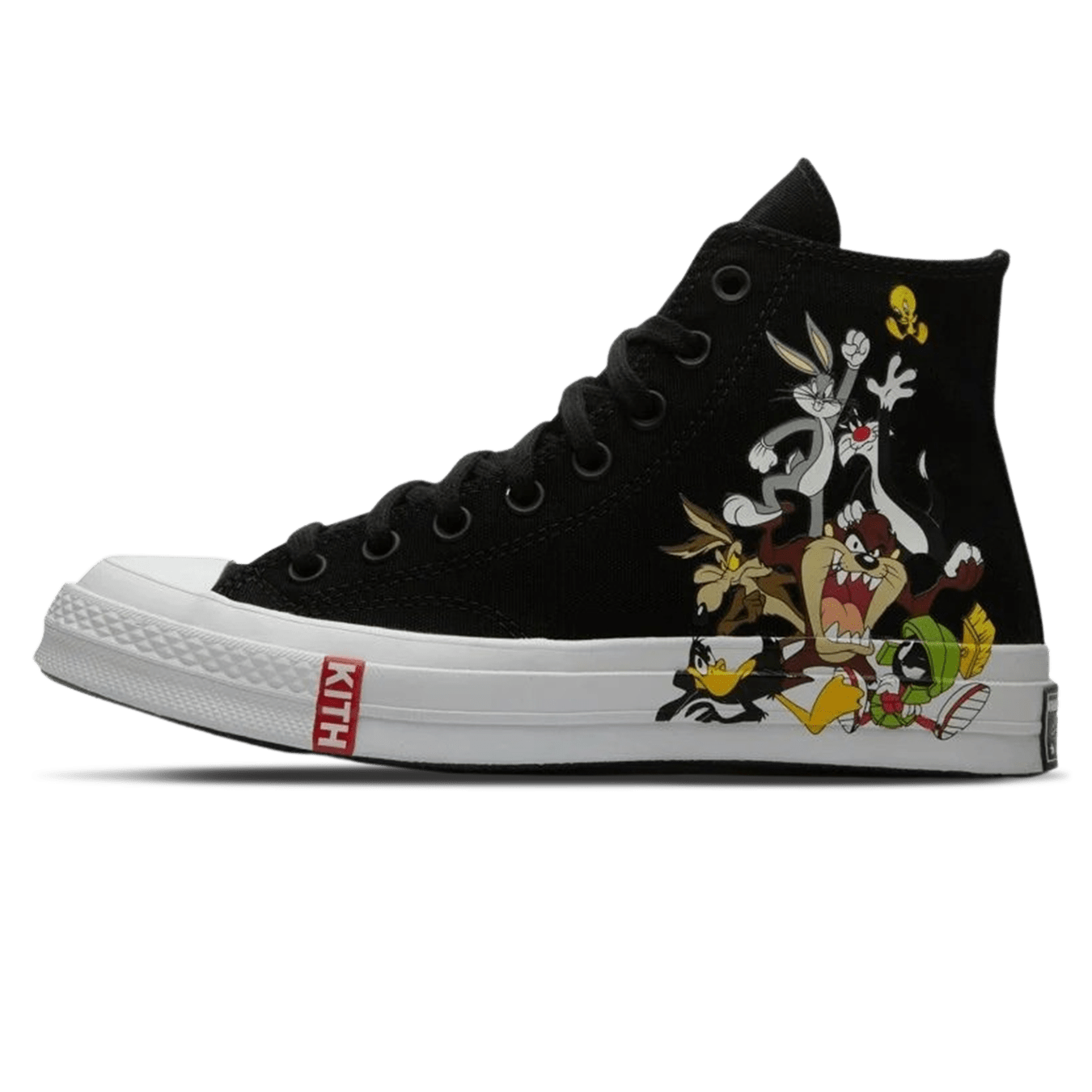 Converse Chuck Taylor All Star 1970 High x Kith x Looney Tunes 'Black' — UK 3 | EU 35 | US 3 — Front View