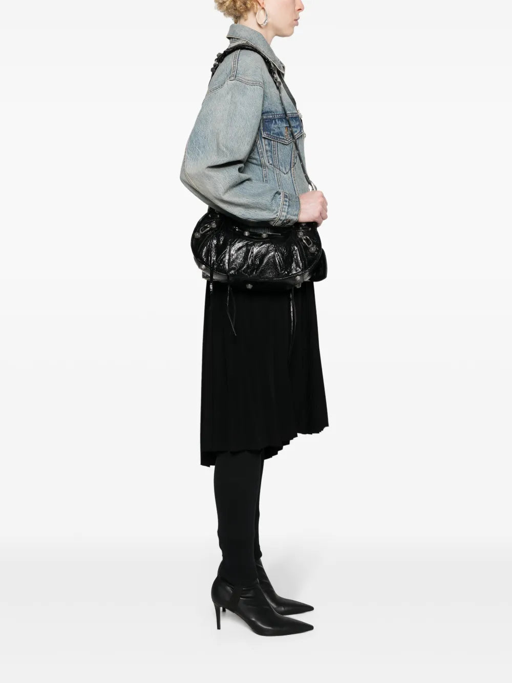 Balenciaga Le Cagole S Leather Shoulder Bag — Same as shown — Size One Size — Side View