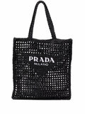 Prada Interwoven Design Logo Print Shoulder Bag — Same as shown — Size One Size — Front View