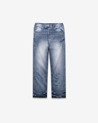 Benir Clothing Relaxed Ripple Denim - Classic Blue — 28 — Front View