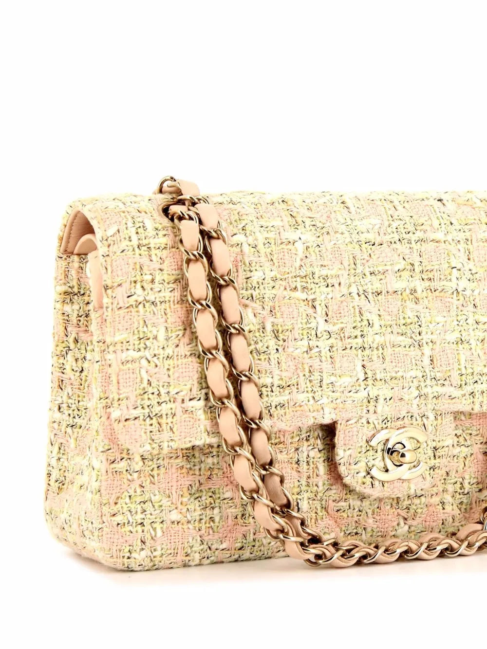Chanel Pre Owned 2006 Tweed Cc Logo Shoulder Bag — Same as shown — Size One Size — Back View