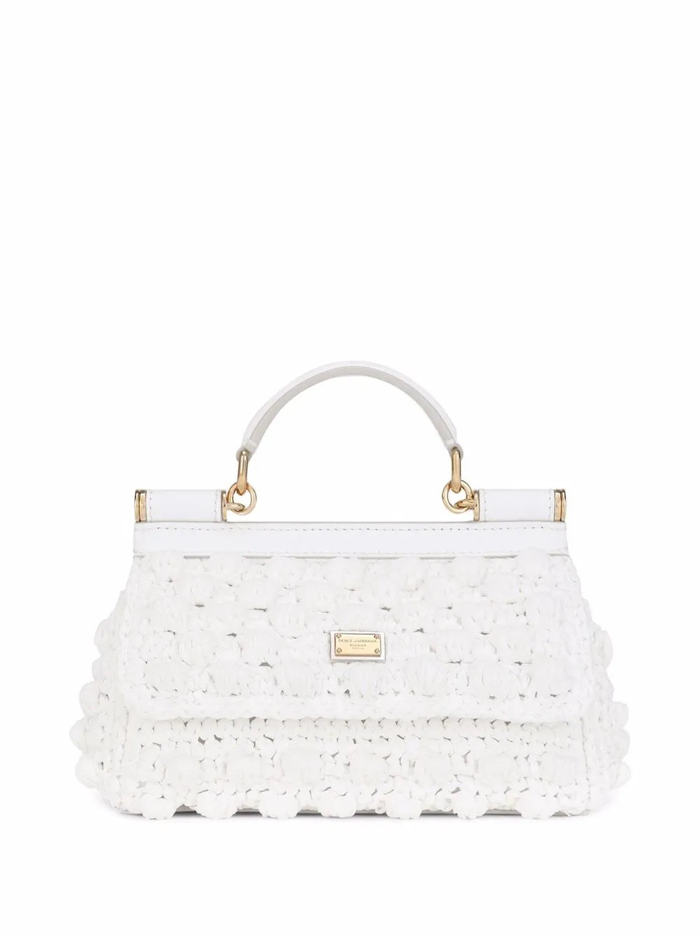 Dolce Gabbana Small Sicily Raffia Top Handle Bag — Same as shown — Size One Size — Front View