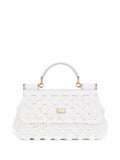 Dolce Gabbana Small Sicily Raffia Top Handle Bag — Same as shown — Size One Size — Front View