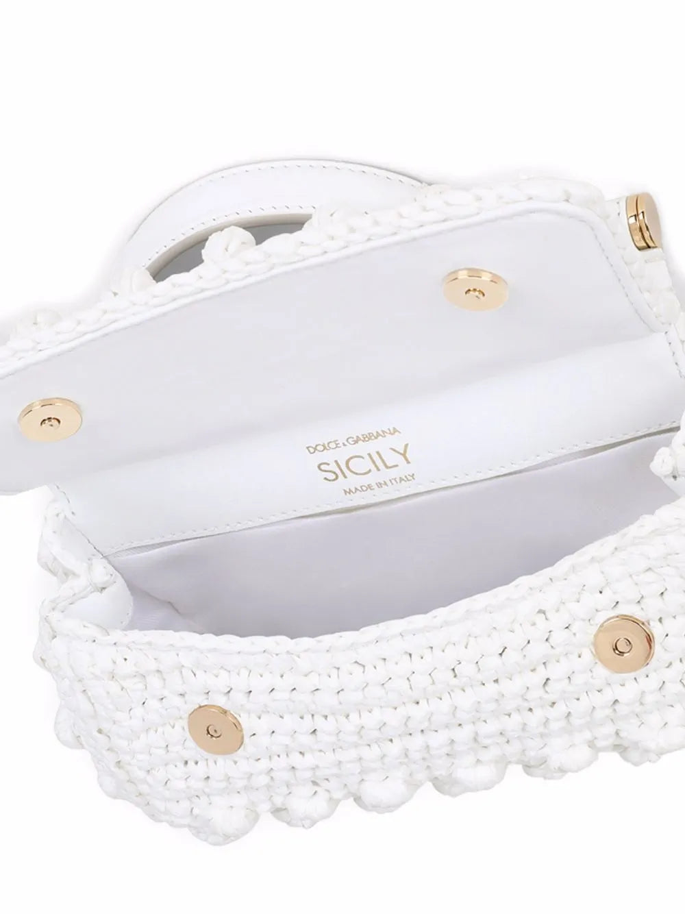 Dolce Gabbana Small Sicily Raffia Top Handle Bag — Same as shown — Size One Size — Detail View