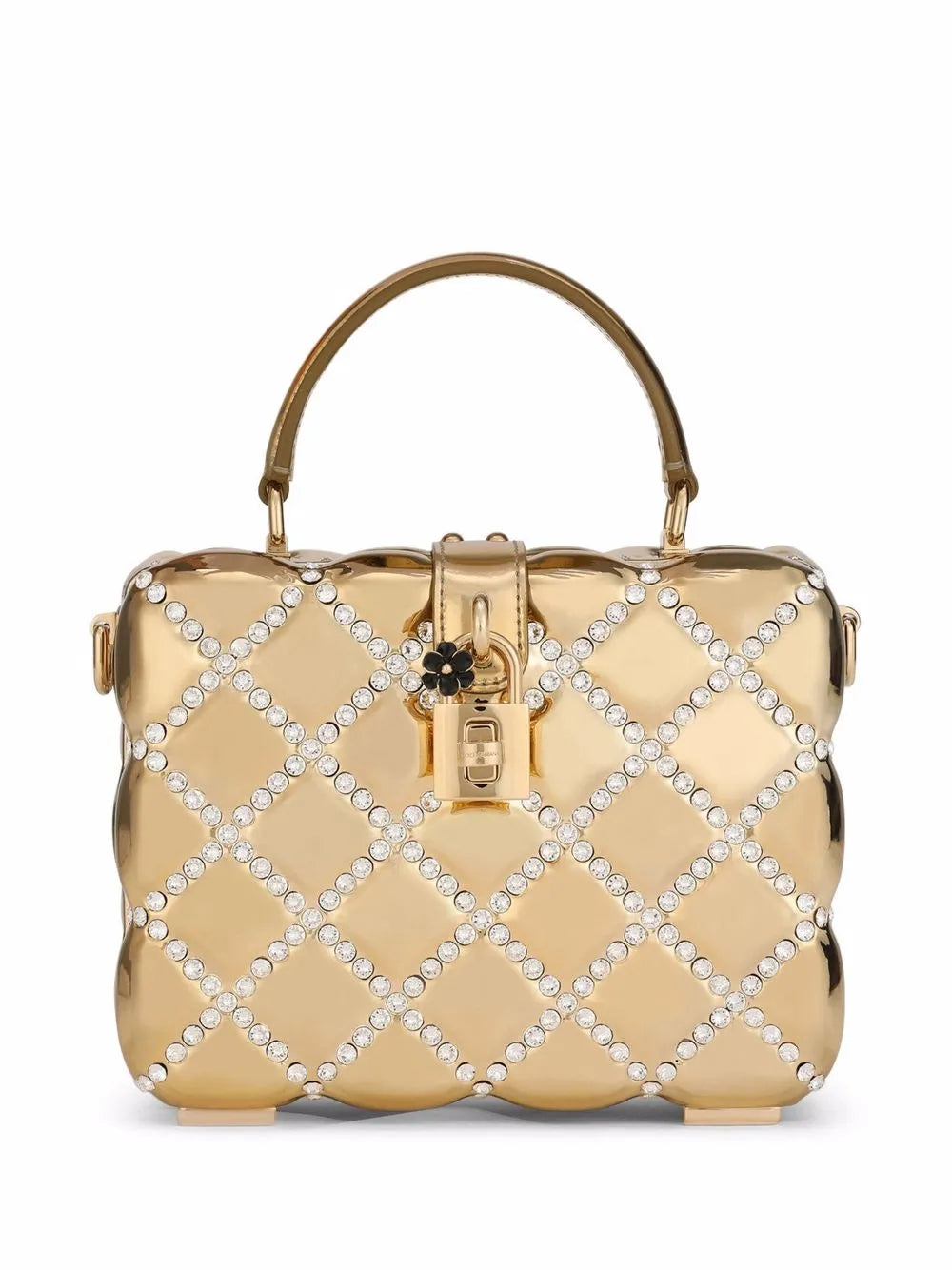Dolce Gabbana Dolce Box Rhinestone Embellished Top Handle Bag — Same as shown — Size One Size — Front View