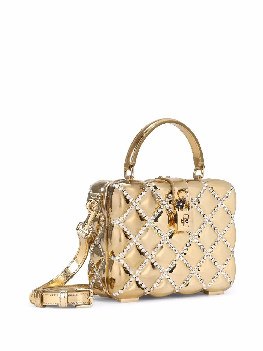 Dolce Gabbana Dolce Box Rhinestone Embellished Top Handle Bag — Same as shown — Size One Size — Back View