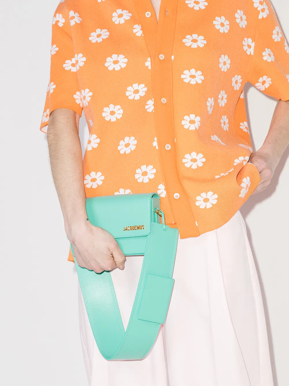 Jacquemus Le Carinu Leather Shoulder Bag — Same as shown — Size One Size — Side View