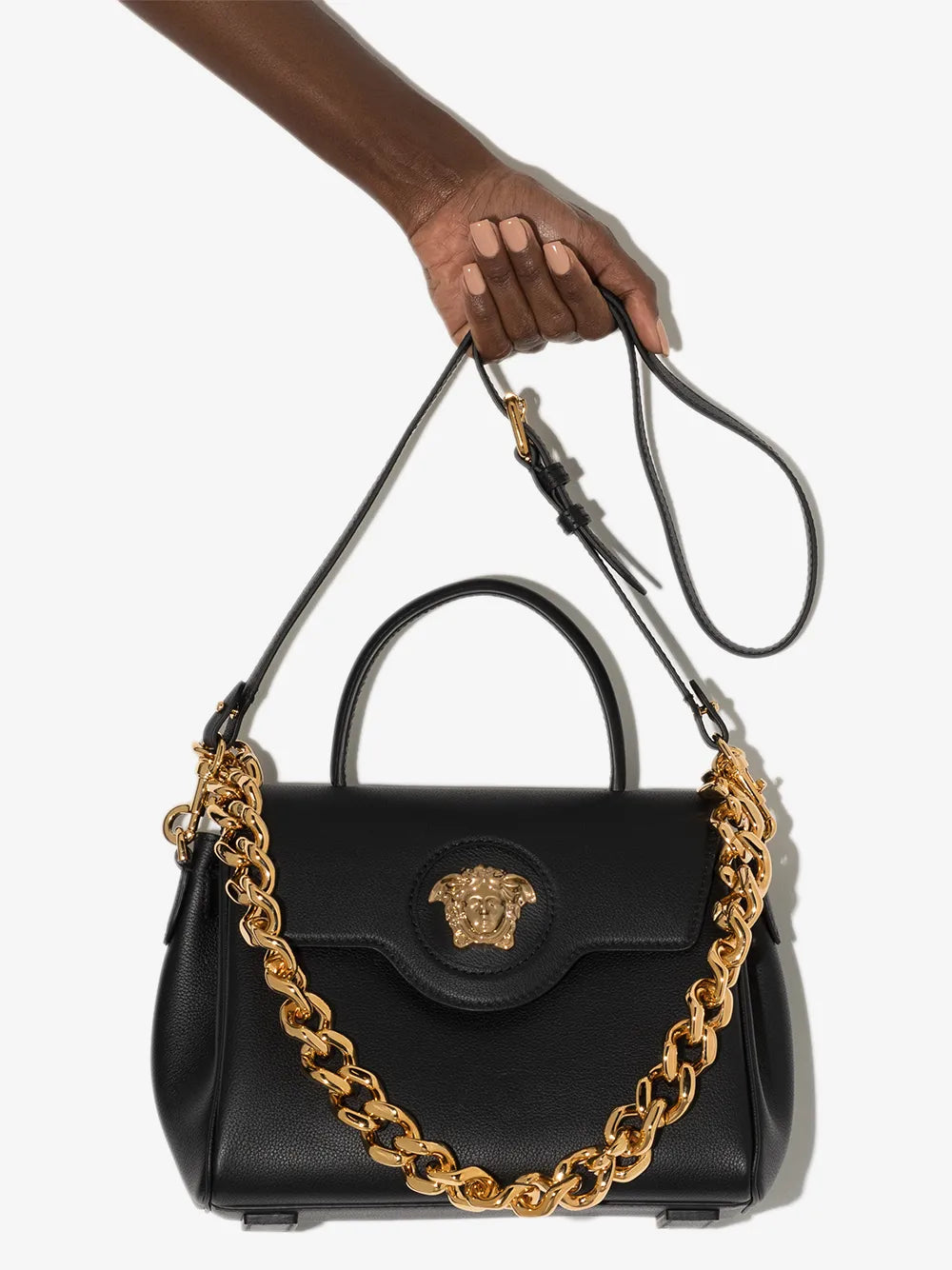 Versace La Medusa Leather Hand Bag — Same as shown — Size One Size — Top View