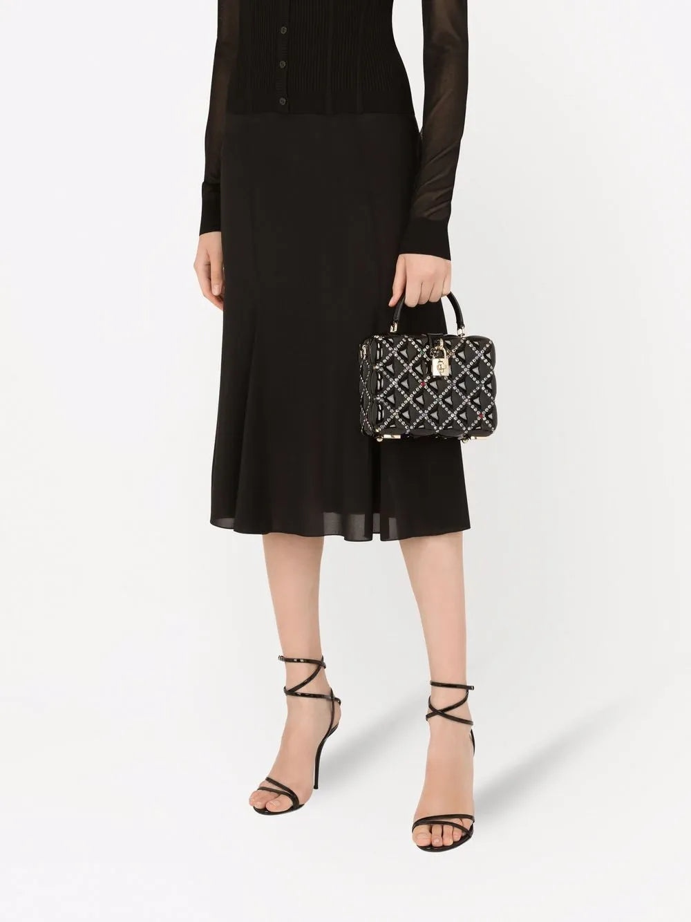 Dolce Gabbana Dolce Box Rhinestone Embellished Top Handle Bag — Same as shown — Size One Size — Side View