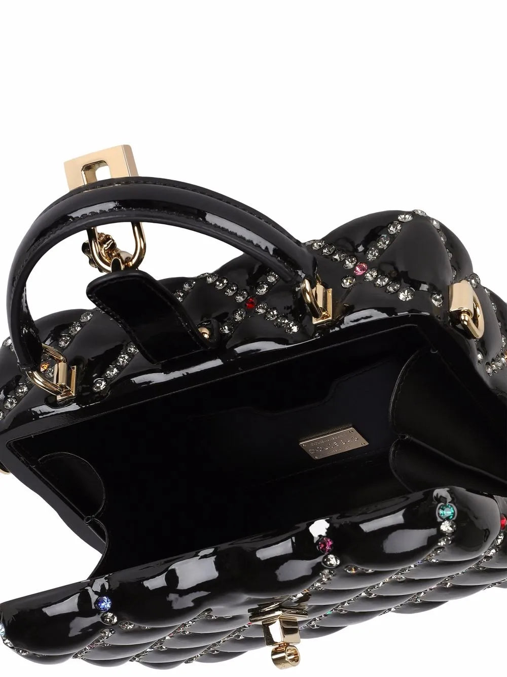 Dolce Gabbana Dolce Box Rhinestone Embellished Top Handle Bag — Same as shown — Size One Size — Detail View