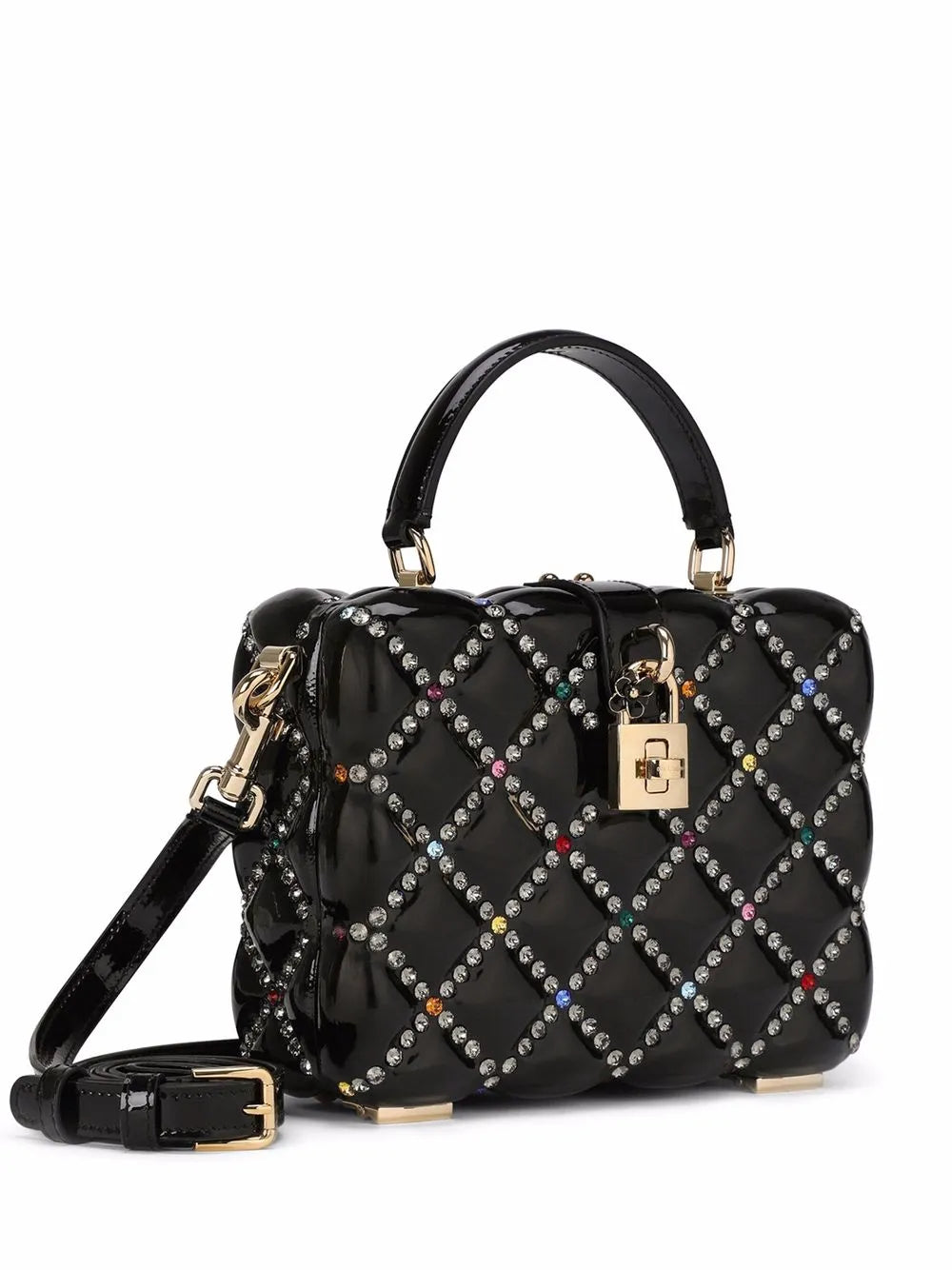 Dolce Gabbana Dolce Box Rhinestone Embellished Top Handle Bag — Same as shown — Size One Size — Top View