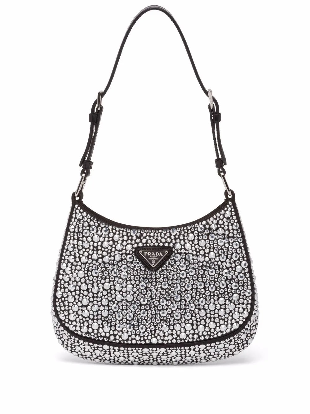 Prada Cleo Crystal Embellished Shoulder Bag — Same as shown — Size One Size — Front View