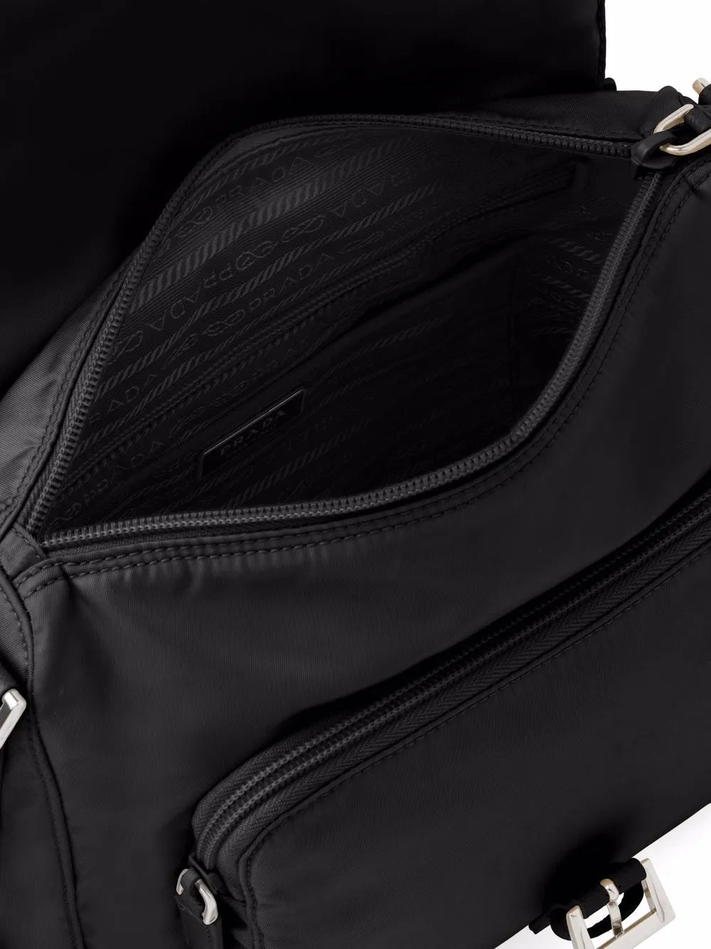 Prada Re Nylon Triangle Logo Plaque Shoulder Bag — Same as shown — Size One Size — Top View