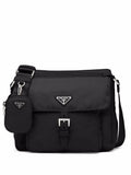 Prada Re Nylon Triangle Logo Plaque Shoulder Bag — Same as shown — Size One Size — Front View