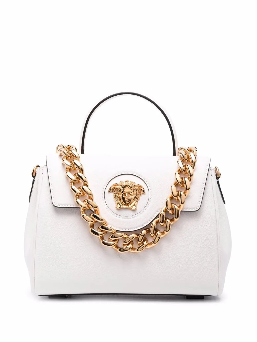 Versace La Medusa Leather Hand Bag — Same as shown — Size One Size — Front View