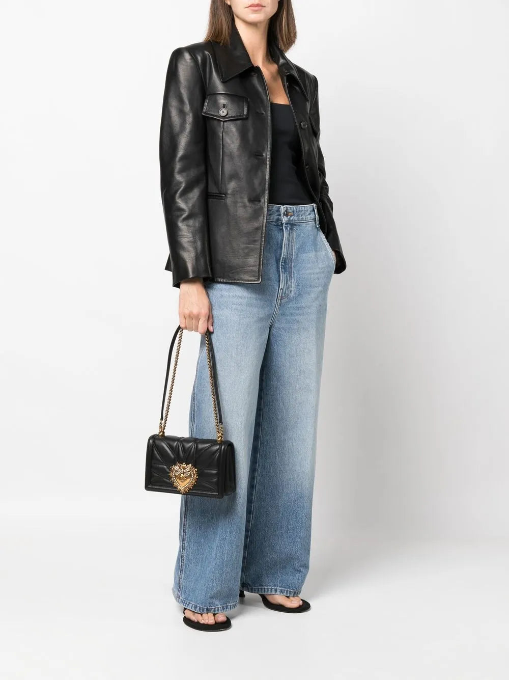 Dolce Gabbana Medium Devotion Quilted Shoulder Bag — Same as shown — Size One Size — Side View