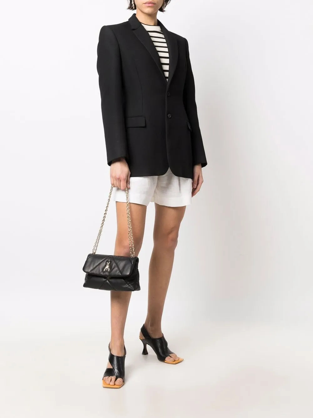 Patrizia Pepe Chevron Leather Shoulder Bag — Same as shown — Size One Size — Side View