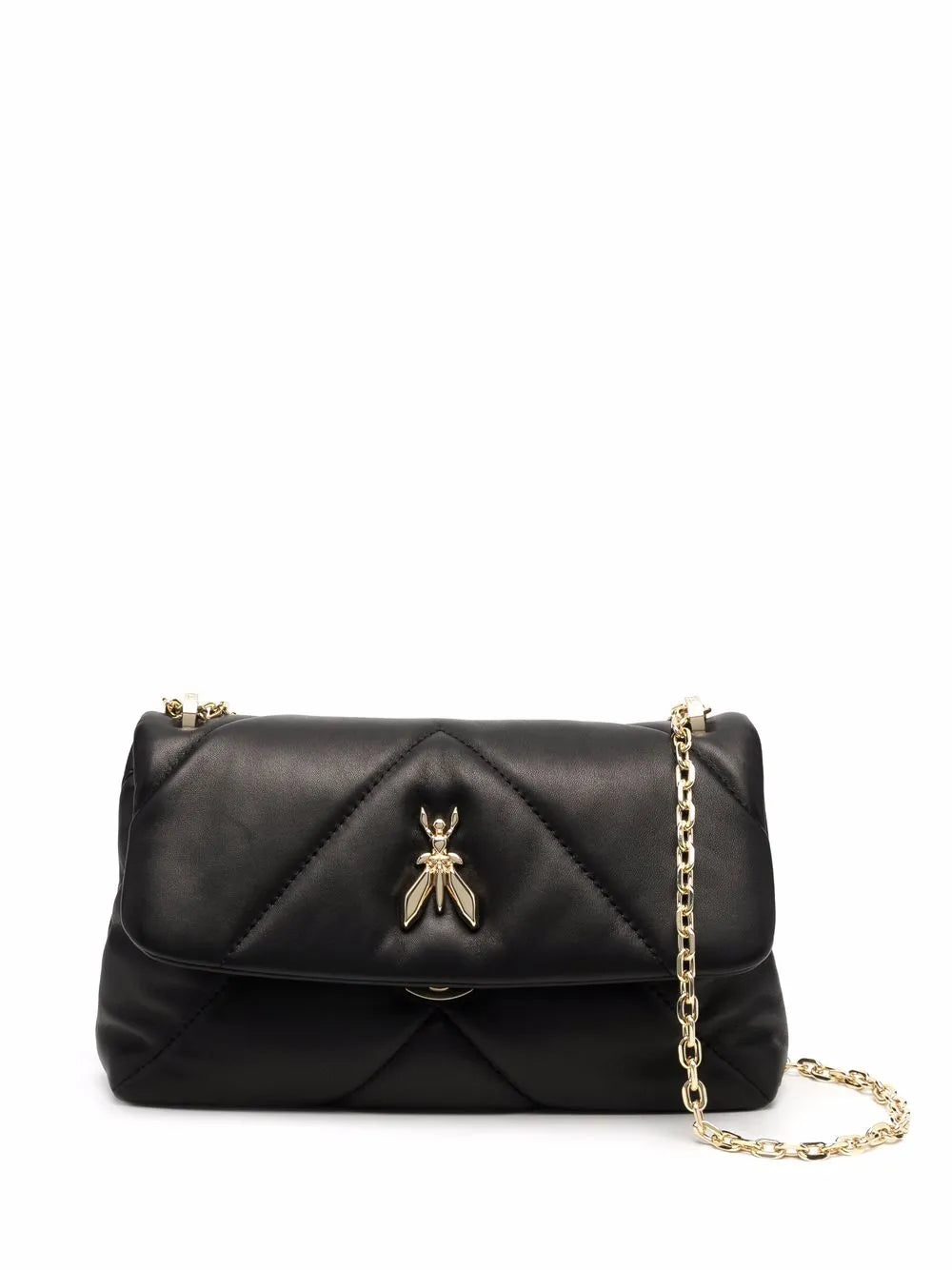 Patrizia Pepe Chevron Leather Shoulder Bag — Same as shown — Size One Size — Front View