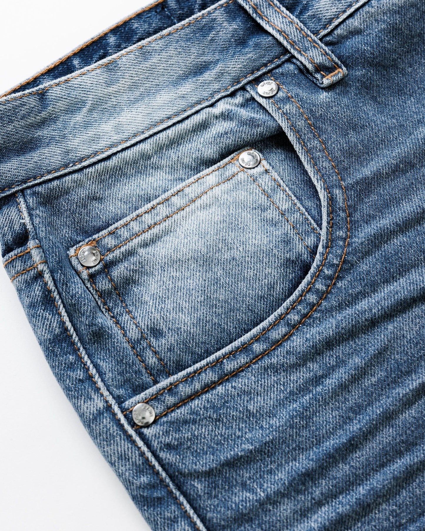 Benir Clothing Relaxed Ripple Denim - Classic Blue — 28 — Back View