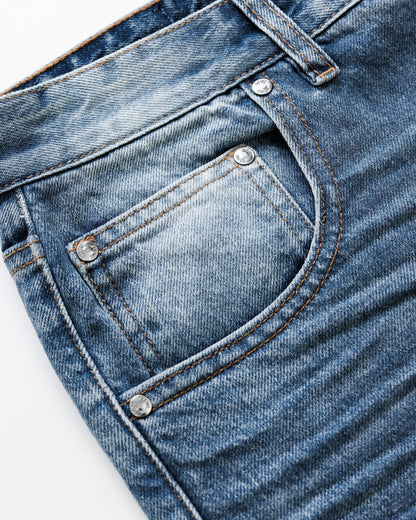 Benir Clothing Relaxed Ripple Denim - Classic Blue — 28 — Back View