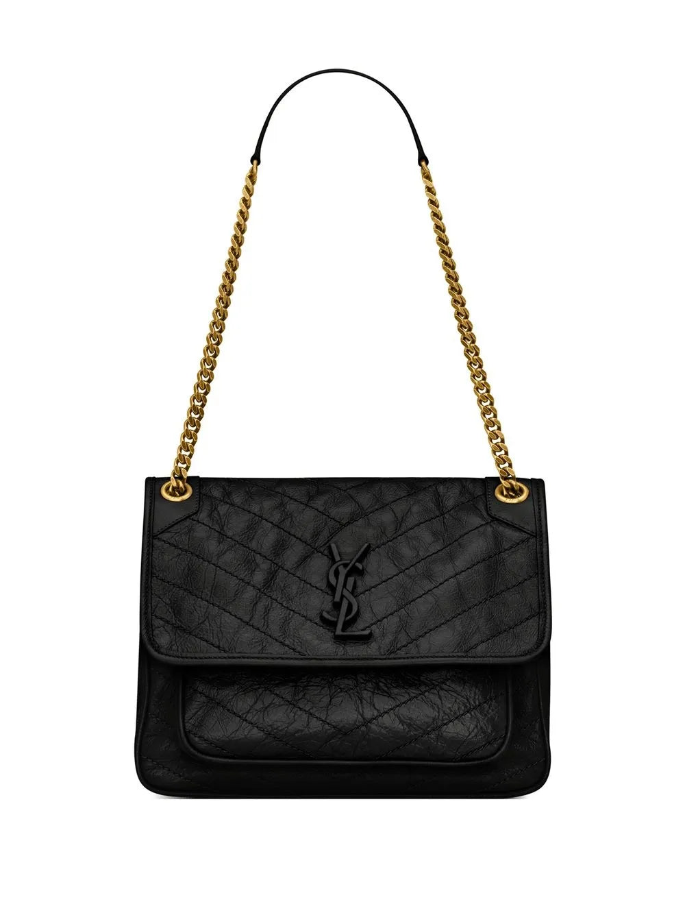 Saint Laurent Niki Logo Lettering Shoulder Bag — Same as shown — Size One Size — Front View