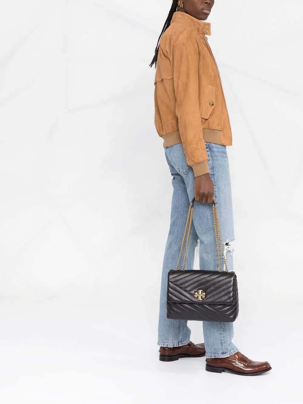 Tory Burch Kira Chevron Convertible Shoulder Bag — Same as shown — Size One Size — Side View