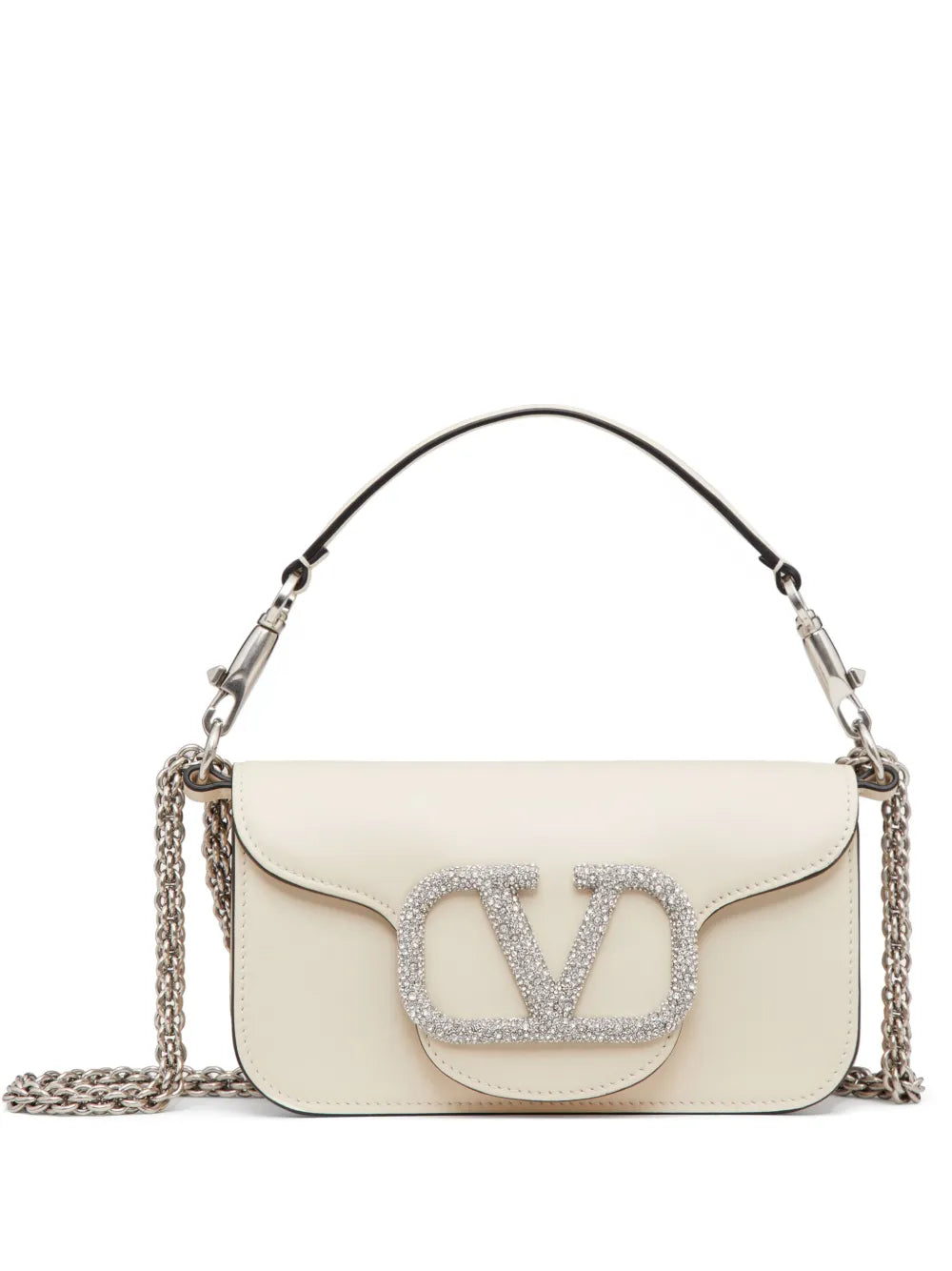 Valentino Garavani Small Loco Crystal Embellished Shoulder Bag — Same as shown — Size One Size — Front View