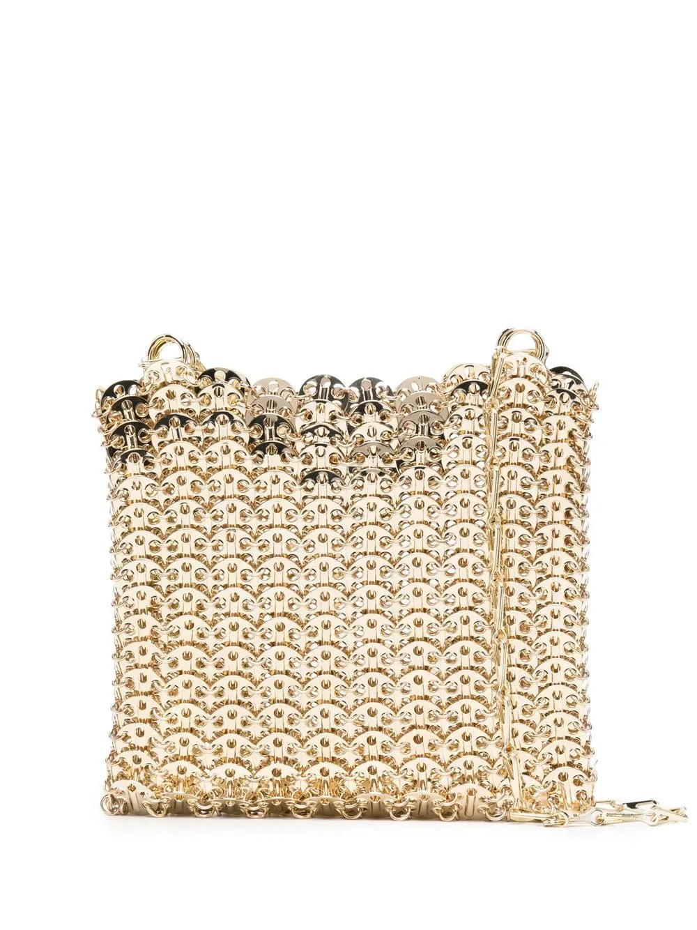 Rabanne Gold Iconic Chain 1969 Cross Body Bag — Same as shown — Size One Size — Front View