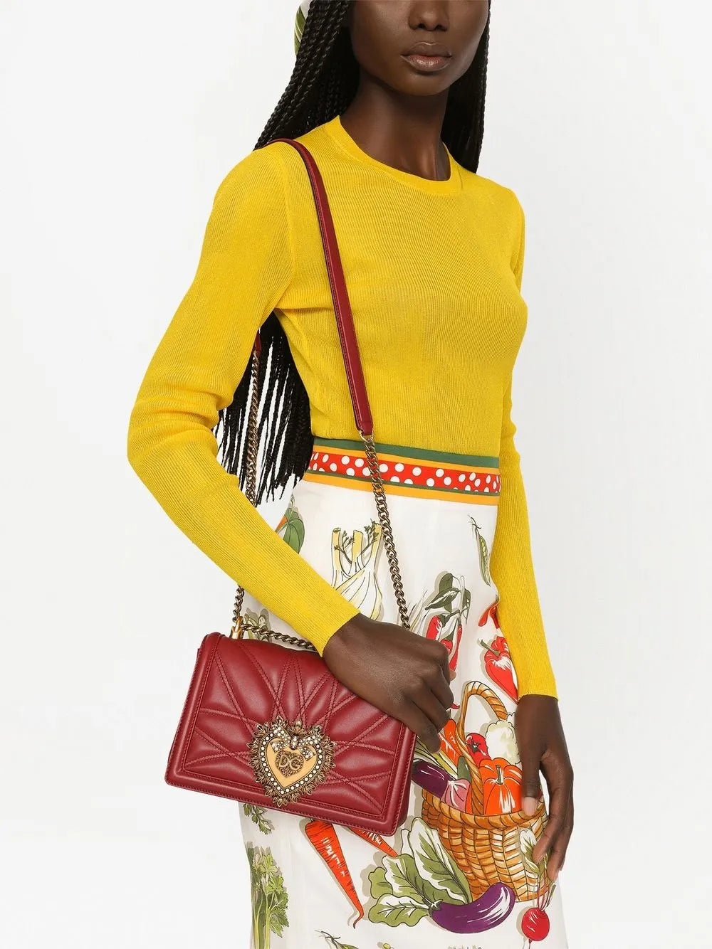 Dolce Gabbana Medium Devotion Quilted Shoulder Bag — Same as shown — Size One Size — Side View