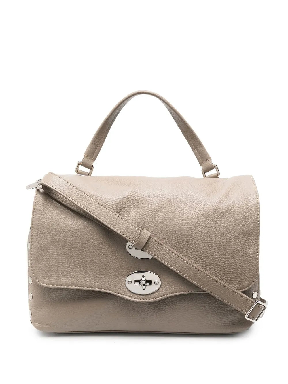 Zanellato Stud Detail Leather Shoulder Bag — Same as shown — Size One Size — Front View