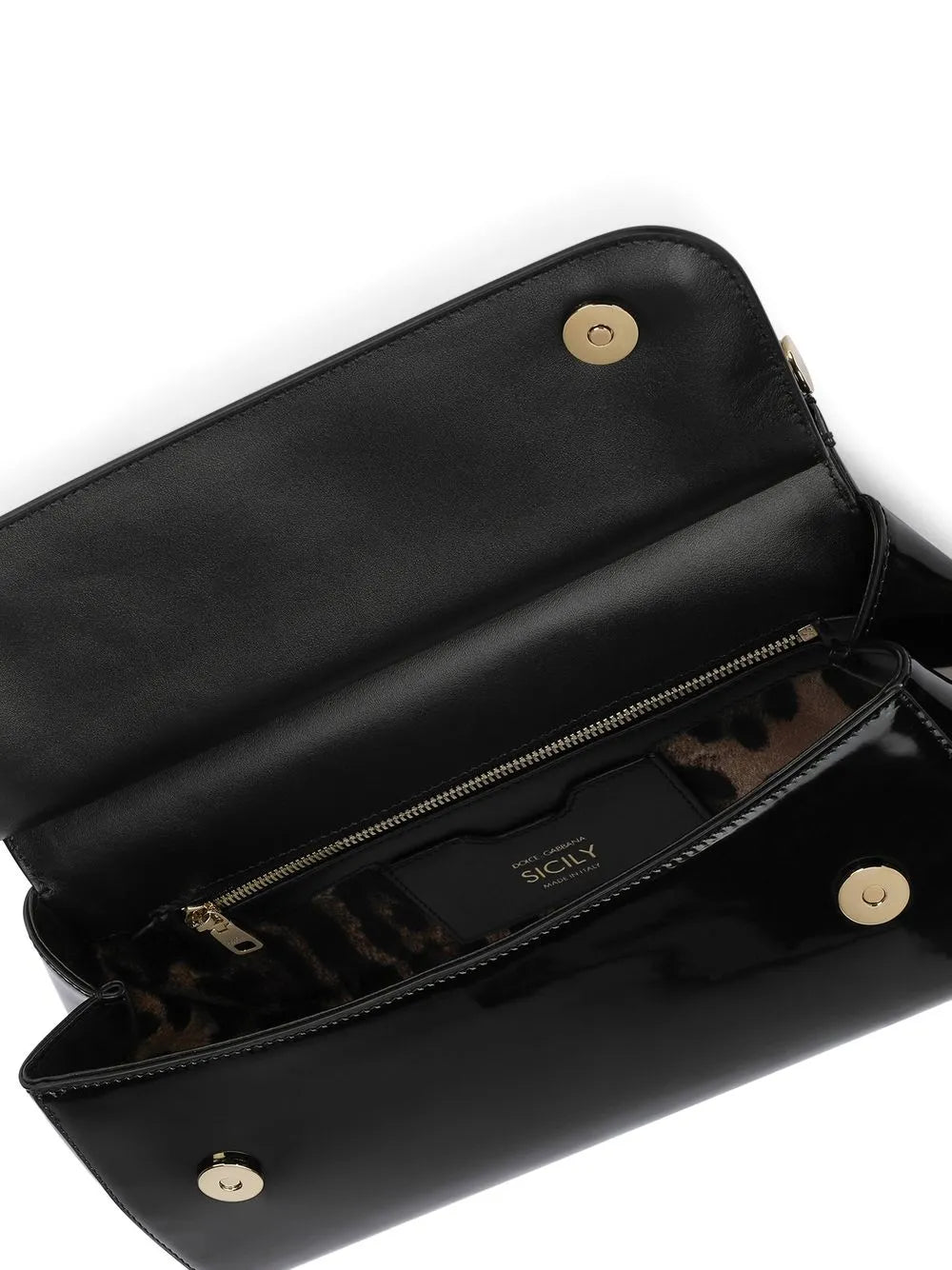 Dolce Gabbana Elongated Sicily Patent Leather Top Handle Bag — Same as shown — Size One Size — Detail View