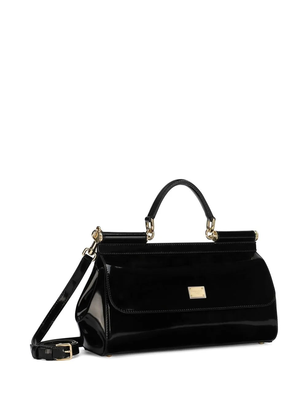 Dolce Gabbana Elongated Sicily Patent Leather Top Handle Bag — Same as shown — Size One Size — Top View