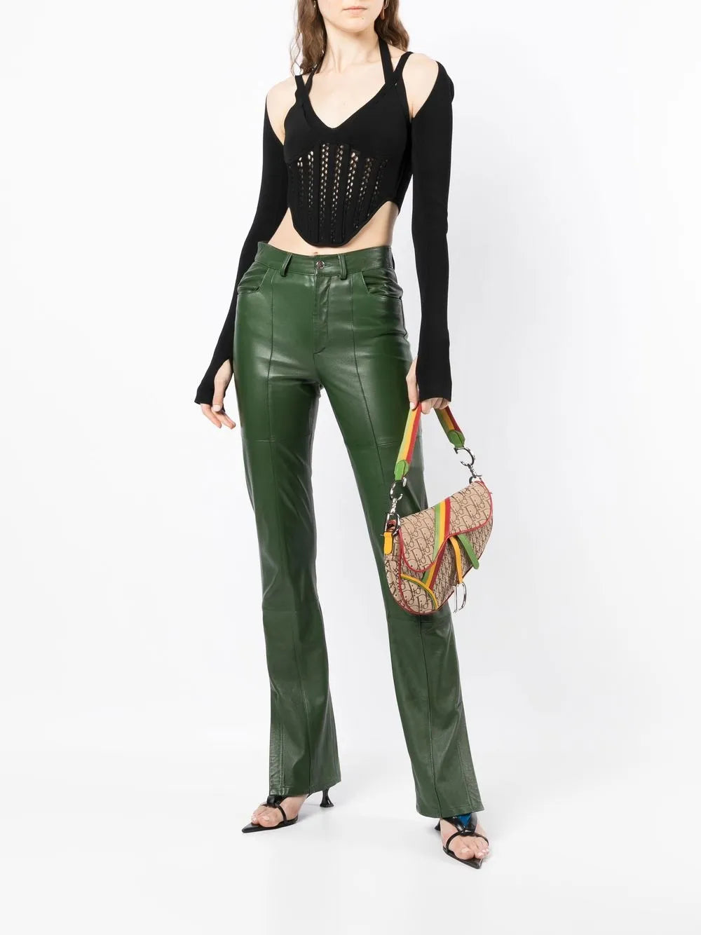 Christian Dior Pre Owned 1990 2000S Rasta Trotter Saddle Shoulder Bag — Same as shown — Size One Size — Side View